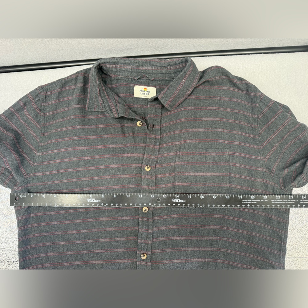 Marine layer Men’s 100% Cotton Lightweight  Brushed Button Up Size L Classic - Picture 12 of 14